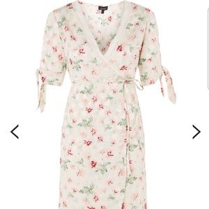 Topshop floral print wrap dress (with ties!)